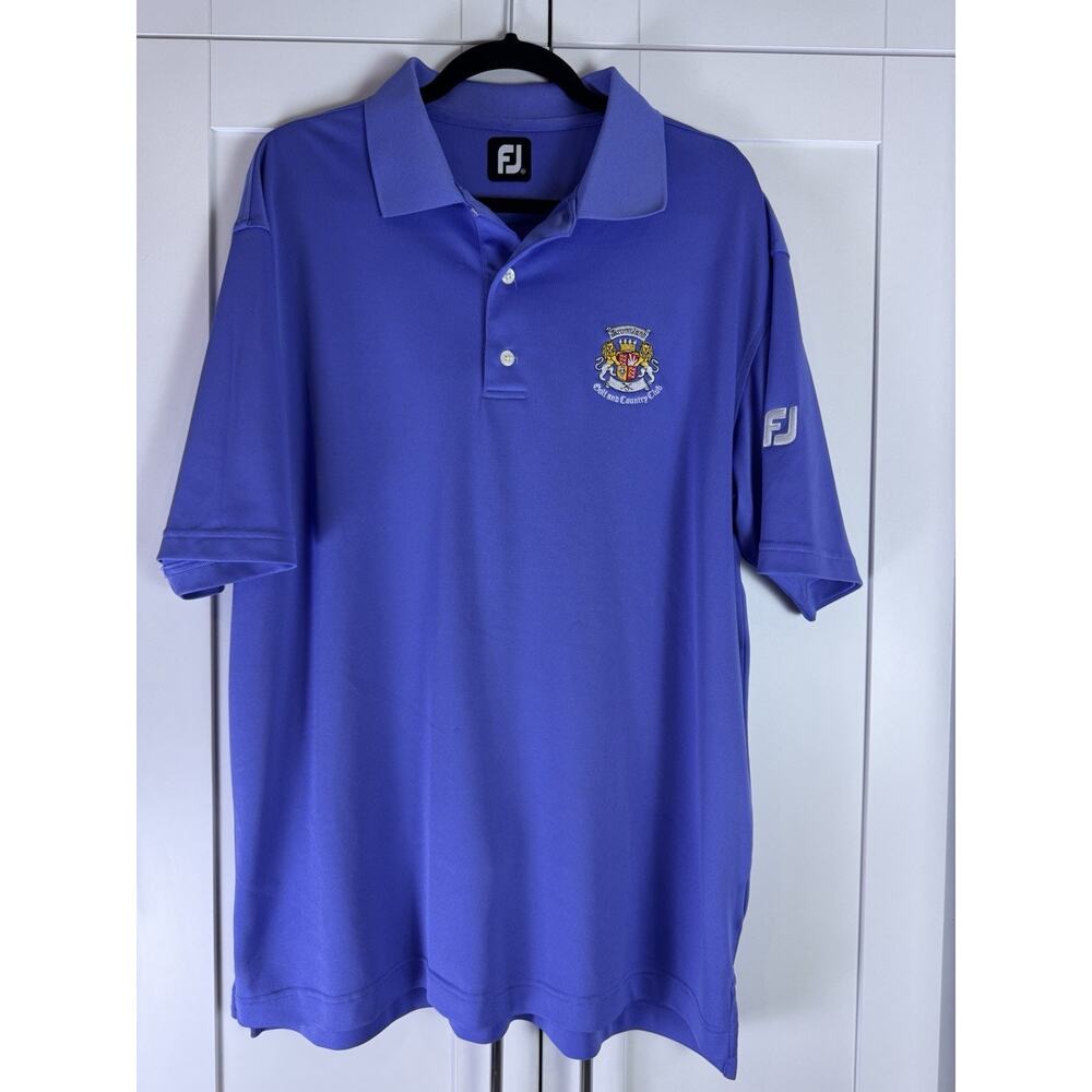 FootJoy Golf Blue Polo Shirt Mens XL Dromoland Irish Country Club Performance